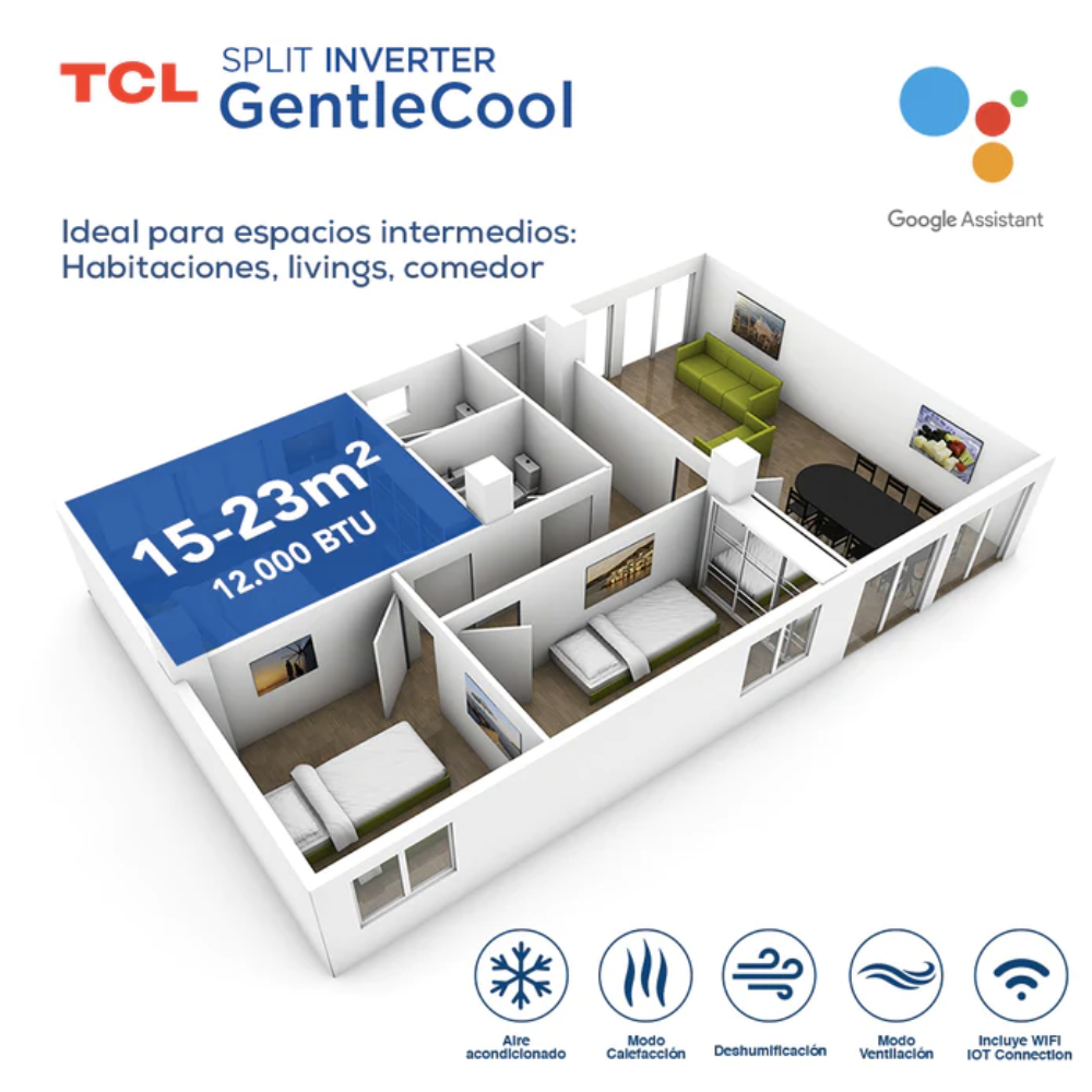 Aire Acondicionado Inverter TCL 12000 BTU Frio-Calor WIFI