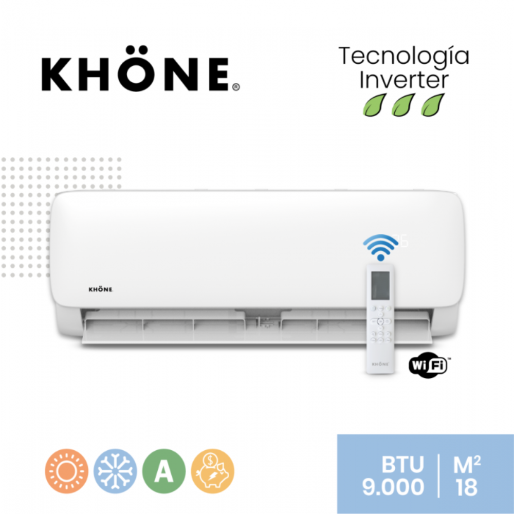 CLIMATIZADOR SPLIT KHÖNE INVERTER WIFI 9000 BTU/h