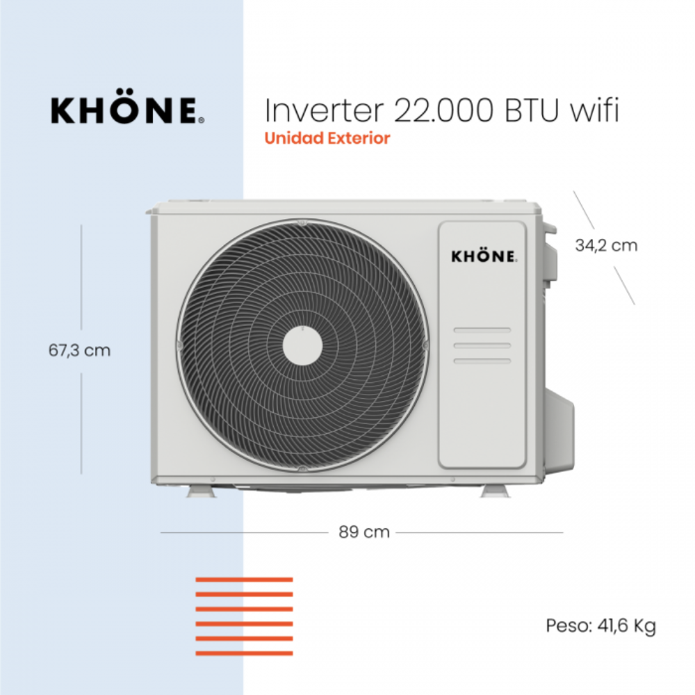 CLIMATIZADOR SPLIT KHÖNE INVERTER WIFI 22000 BTU/h