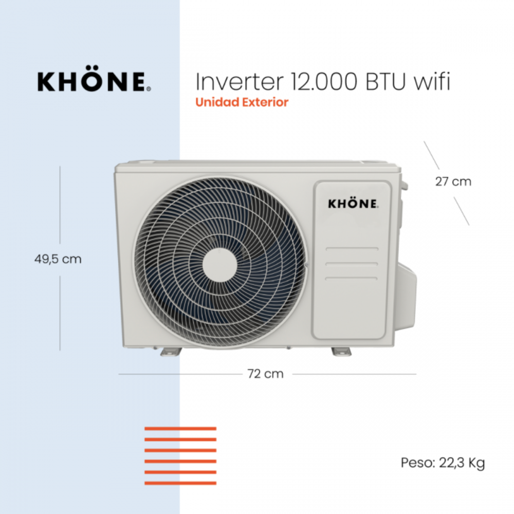 CLIMATIZADOR SPLIT KHÖNE INVERTER WIFI 12000 BTU/h