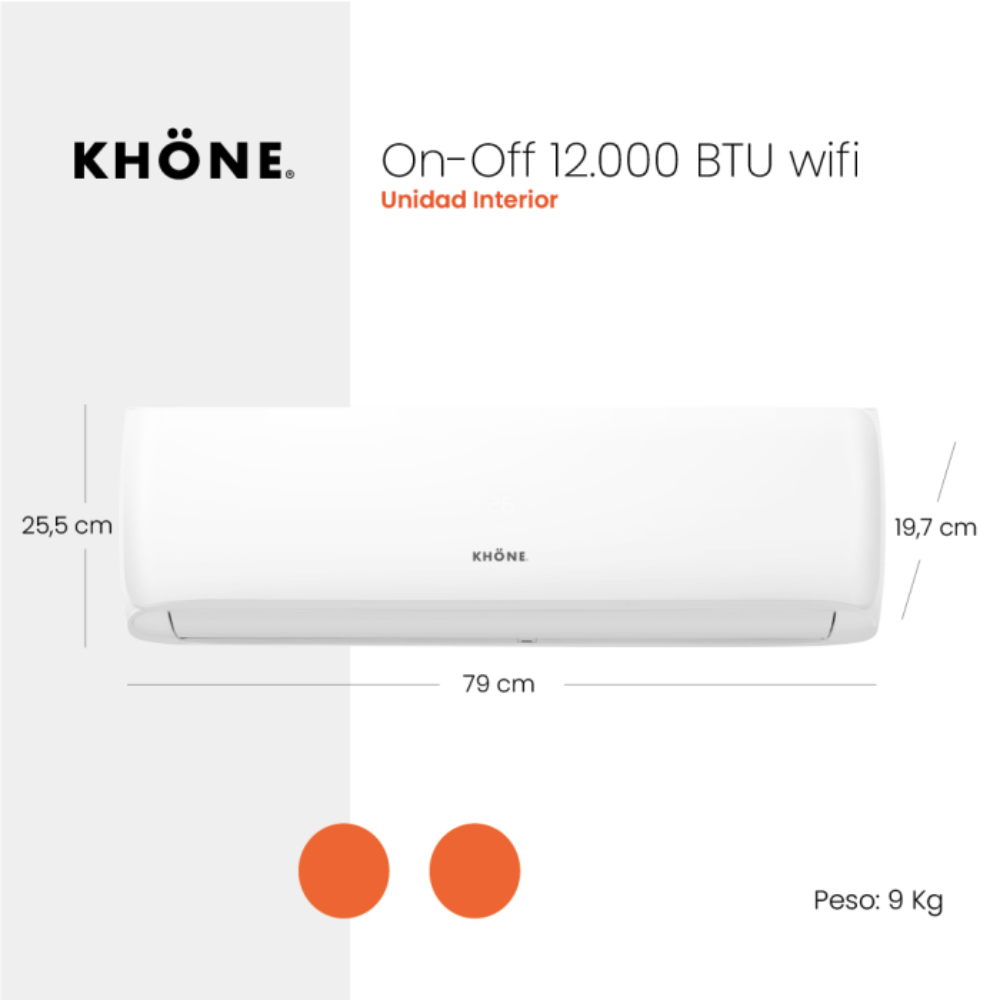 NUEVO CLIMATIZADOR SPLIT KHÖNE ON-OFF 12000 BTU/h