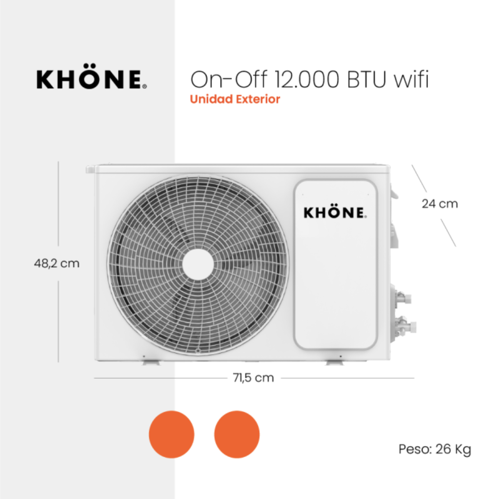 NUEVO CLIMATIZADOR SPLIT KHÖNE ON-OFF 12000 BTU/h