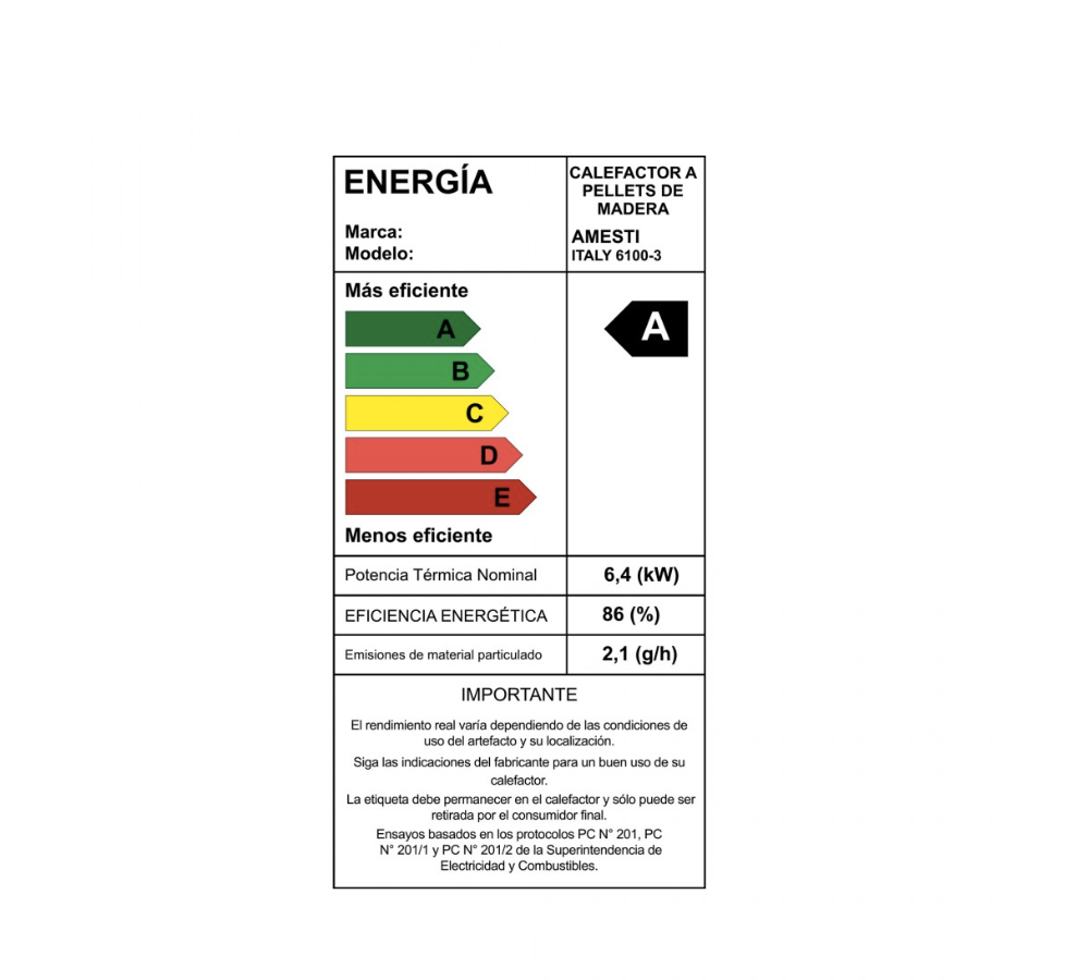 Estufa a Pellet Italy 6100 Blanco Invierno Amesti