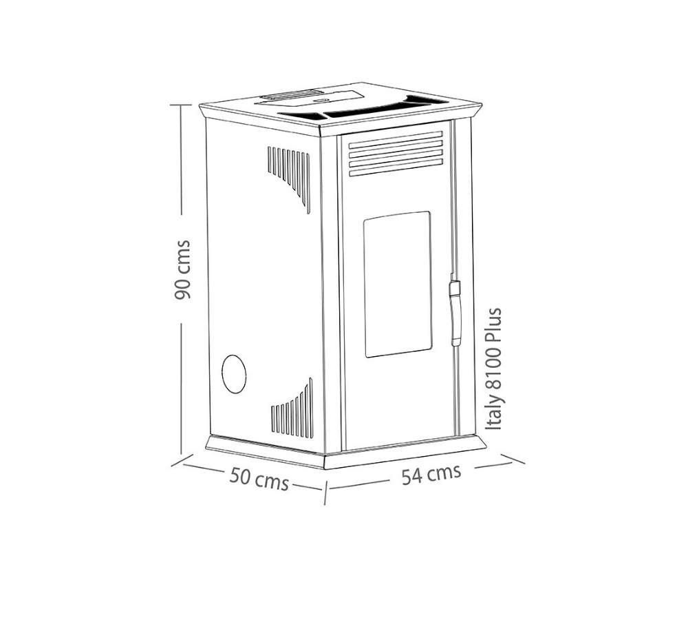Estufa a Pellet Italy 8100 Plus Blanco Invierno Amesti