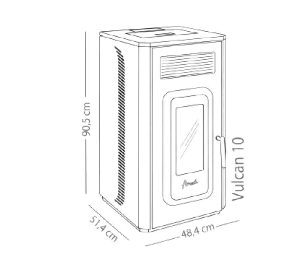 Estufa a pellet Vulcan 10 negro Amesti