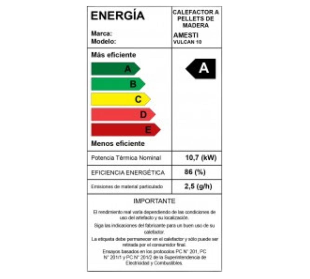 Estufa a pellet Vulcan 10 blanco Amesti