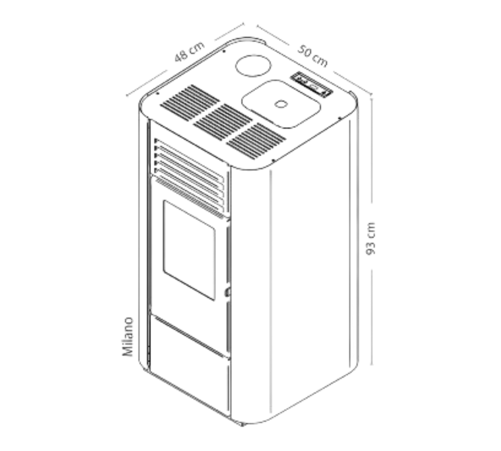 Estufa a pellet Milano blanco Amesti