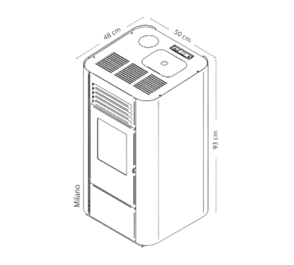 Estufa a pellet Milano rojo Amesti