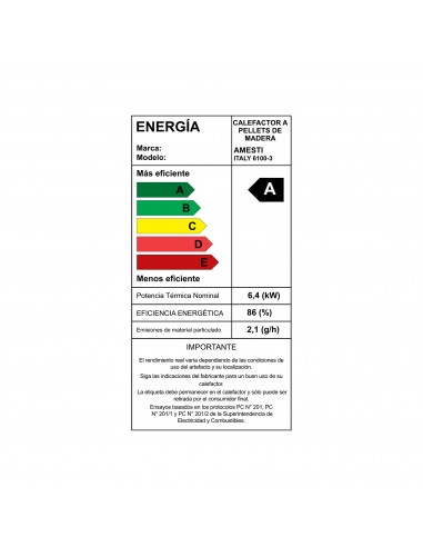 Estufa a Pellet Italy 6100 Rojo Amesti