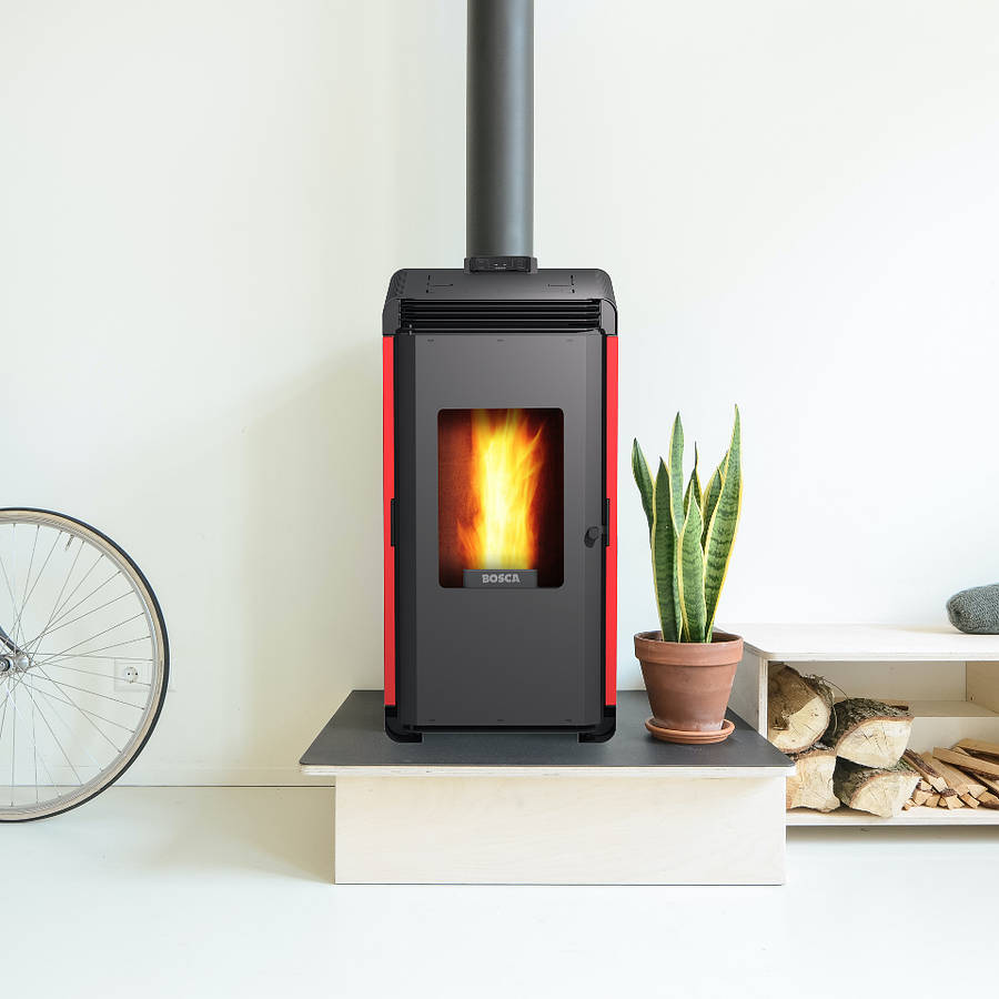 Estufa Pellet Bosca Hera+ Rojo 9 Kw