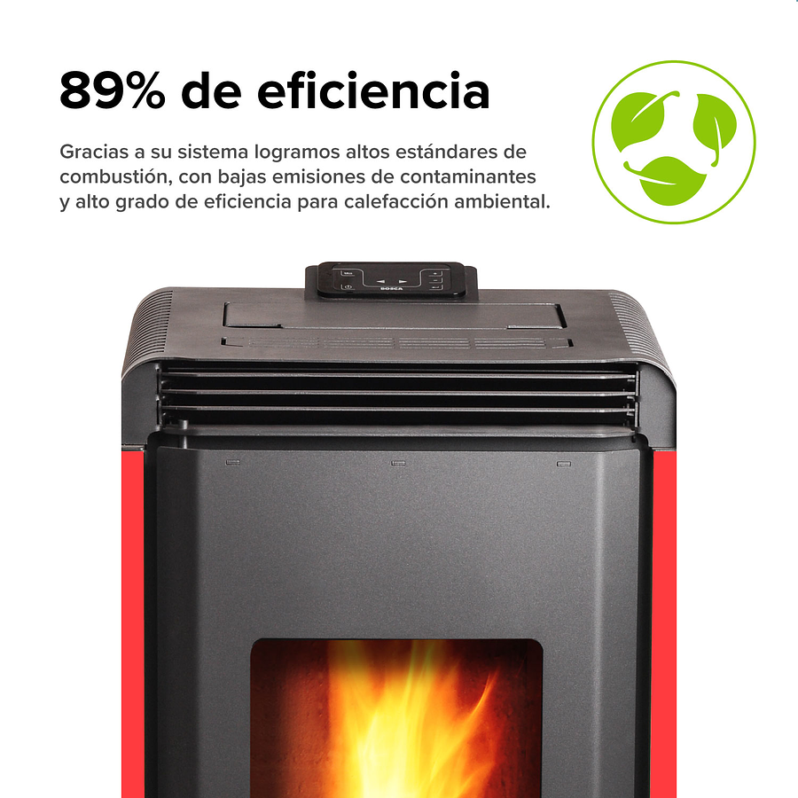 Estufa Pellet Bosca Hera+ Rojo 9 Kw