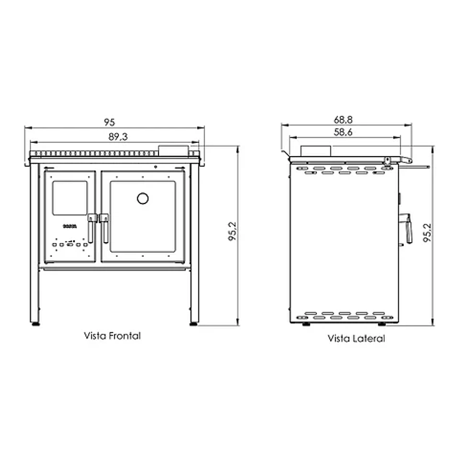 Cocina a Leña Hestia 90 Charcoal