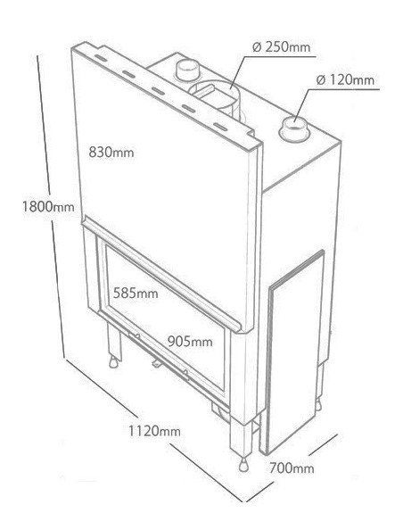 Inserto Bifacial 950 | Chimenea A Leña | Amesti