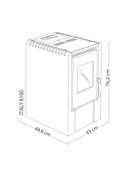 Estufa A Pellet Amesti Italy  6100  Negro