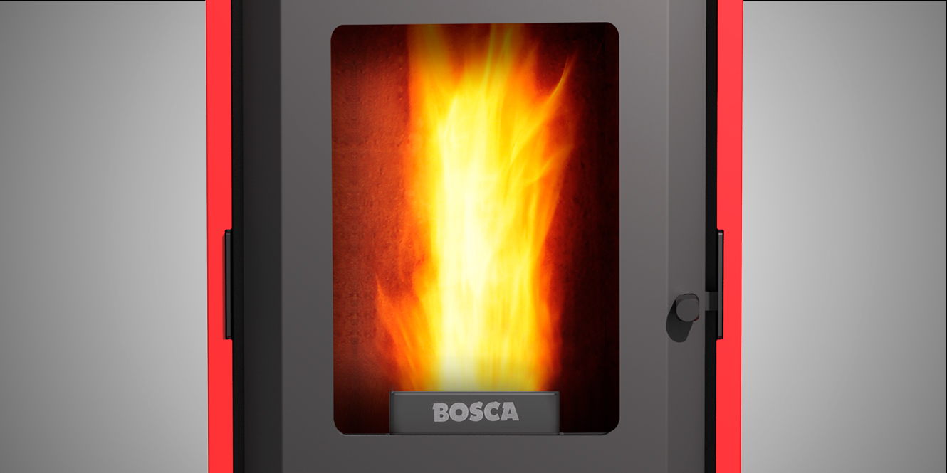 Estufa Pellet Bosca Hera+ Rojo 9 Kw