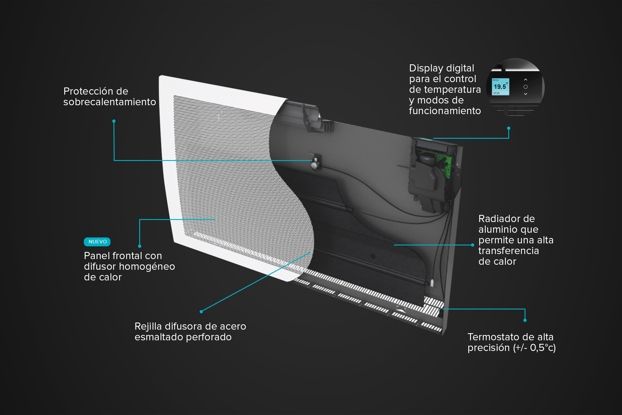 Calefactor Digital Solius 1000 W