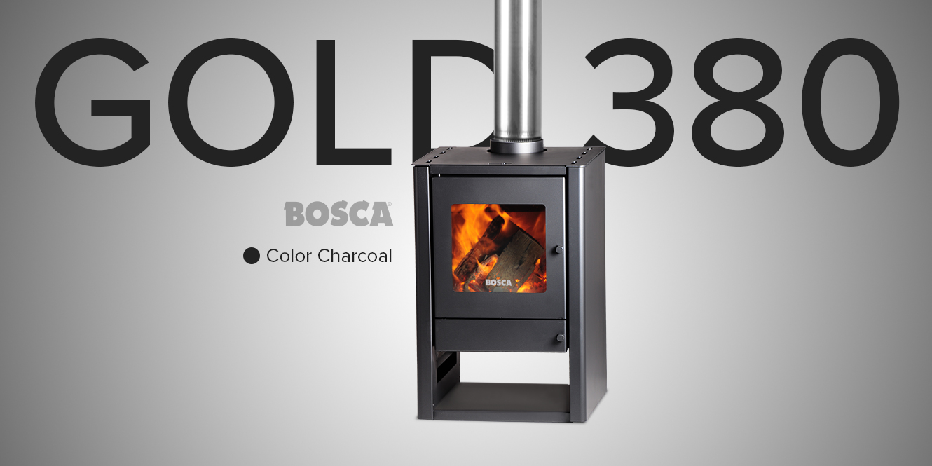 Estufa a leña Gold 380 Charcoal Bosca