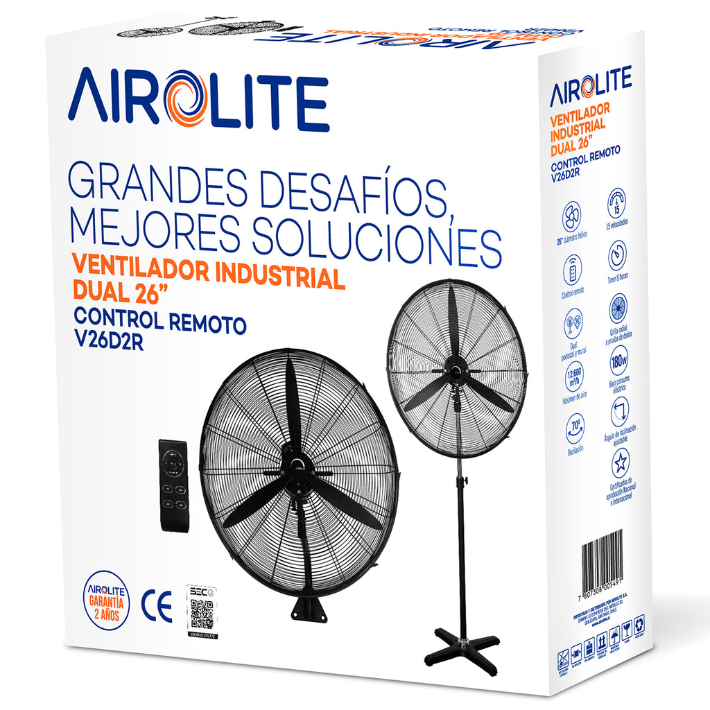 Ventilador Industrial Dual Ped/Mur 26