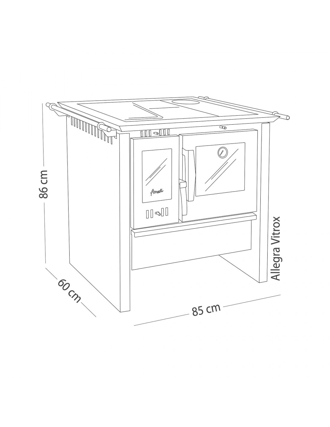 Cocina a leña Allegra Vitrox blanca Amesti