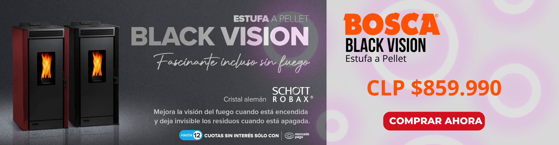 Estufa a Pellet Black Vision BOSCA