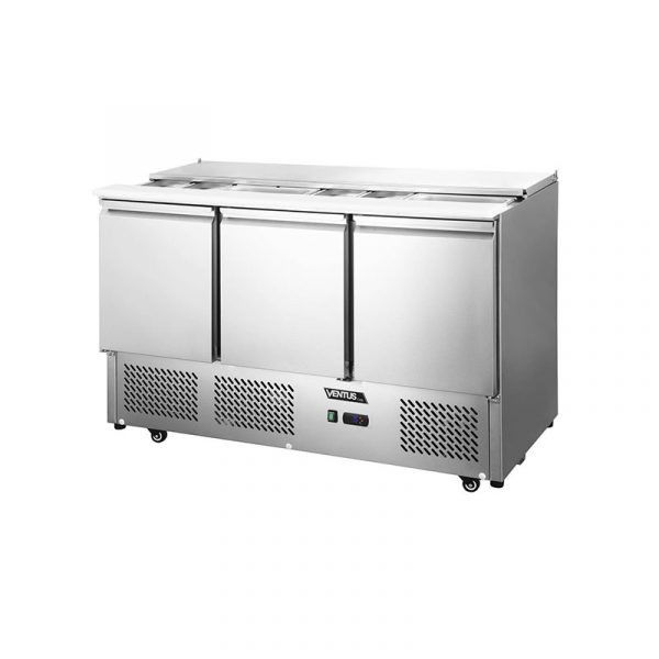 Mesón saladette 3 ptas, cubierta acero inox, VMRSL385 BENEFIT