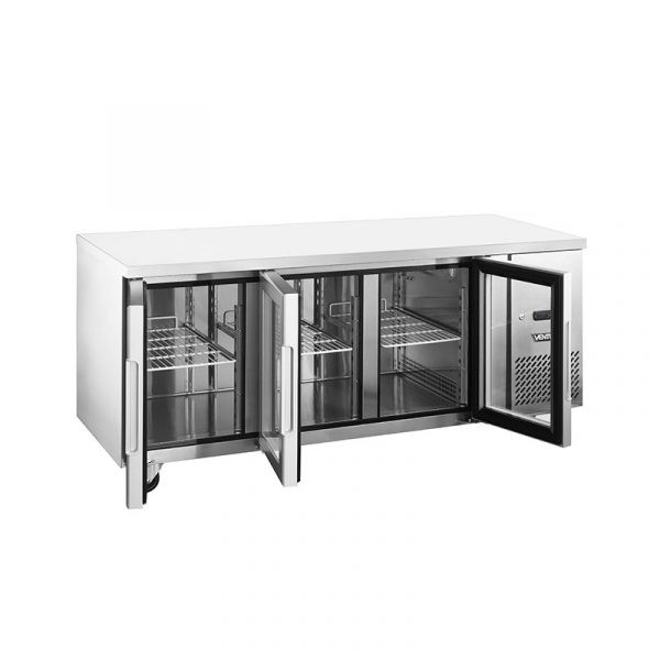 Mesón Refrigerado Puertas de Vidrio 420 Litros VMR3PS420V