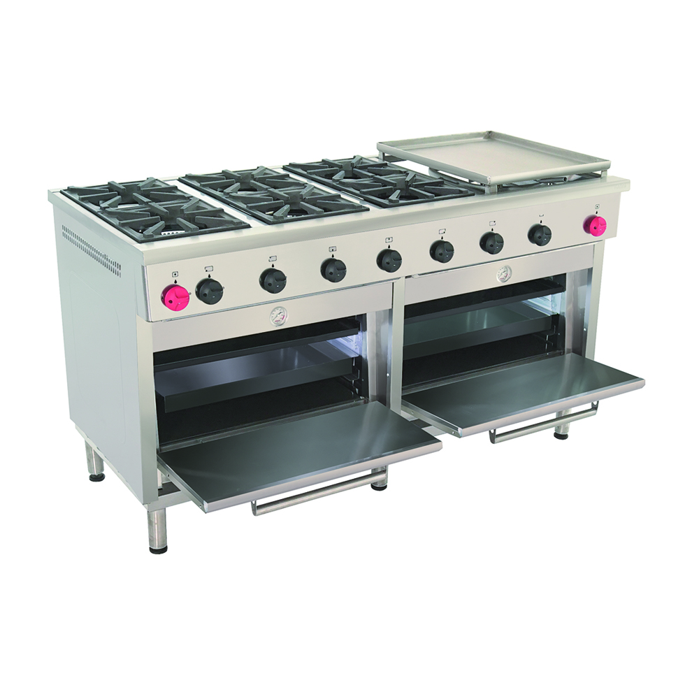 Cocina Industrial 6 Platos 300x300 Con Plancha Churrasquera Grande Gas Licuado Maigas