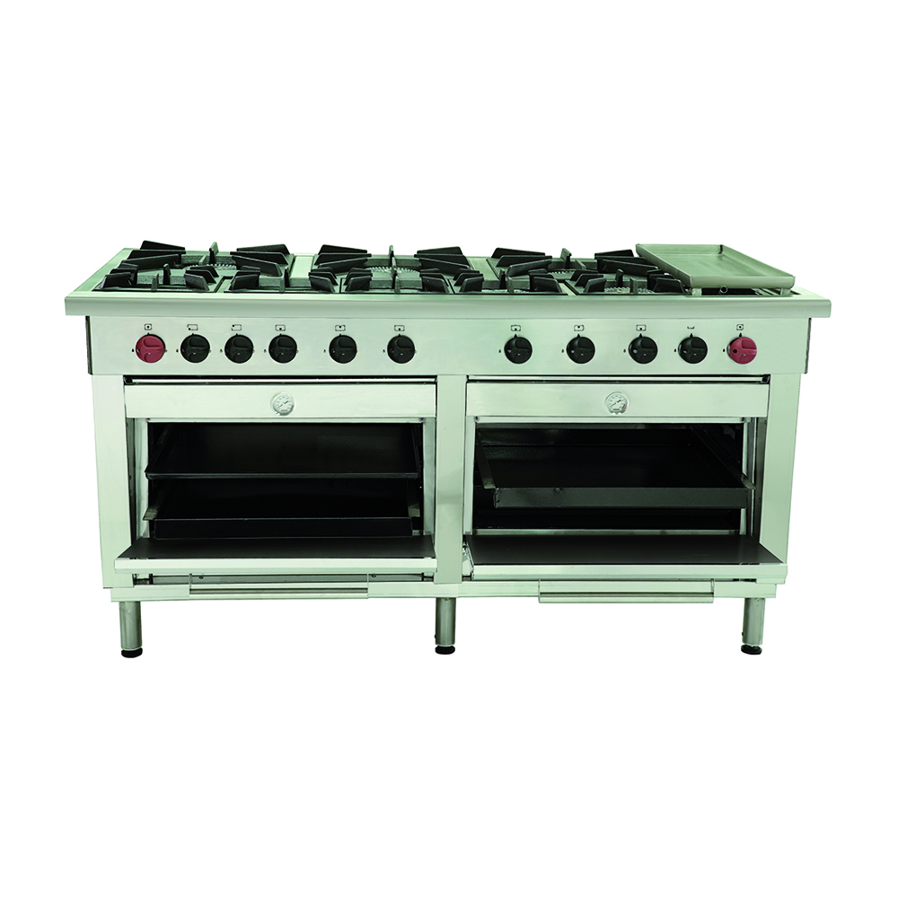 Cocina Industrial 8 Platos 5 De 270x270 - 3 De 430x430 Con Churrasquera Gas Licuado Maigas