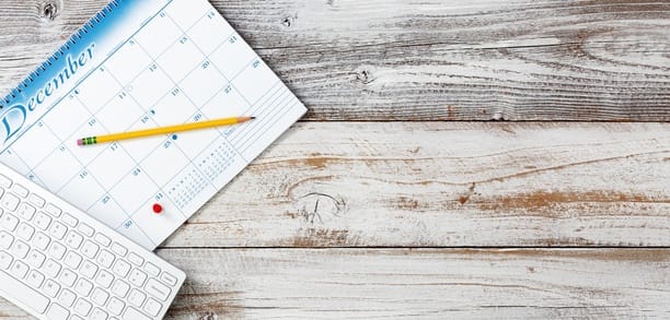 Calendar marking the date of an appointment