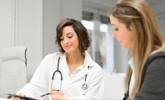 Doctor meeting with patient that made her appointment