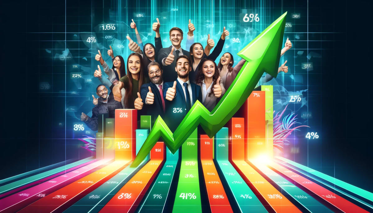 A graph showing a rising trend, symbolizing increasing revenue and satisfaction due to text reminders