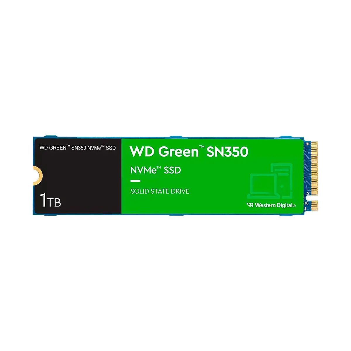 DISCO SSD WESTERN DIGITAL SN350 NVME 1TB GEN3X4 PCIE M.2 2280 1850MBS GREEN