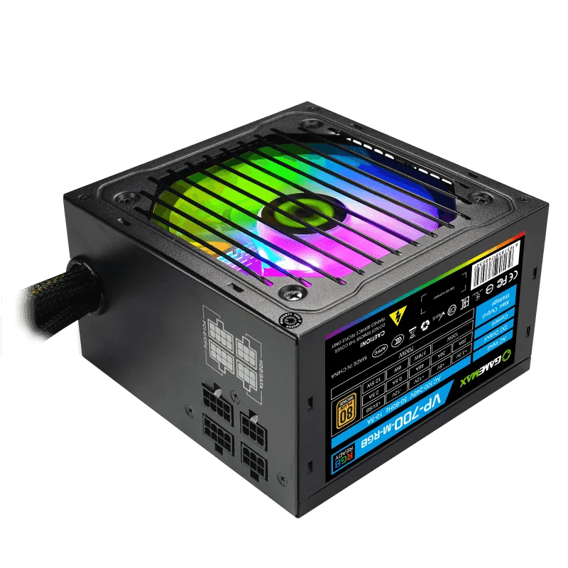 Fuente de Poder GAMEMAX Semi-Modular Certificado 80 Plus Bronze 700Watts ATX 