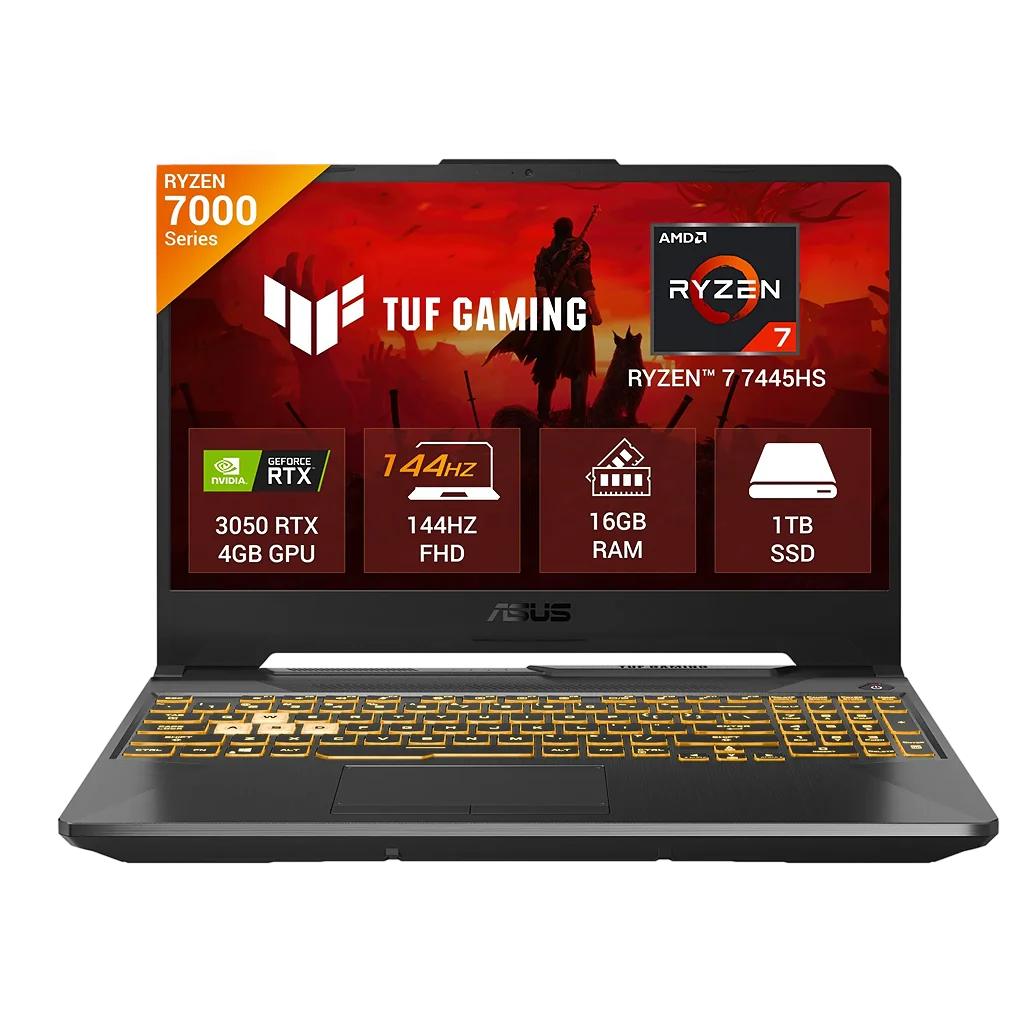 ASUS TUF Gaming A15 AMD Ryze 7 7445HS 16GB DDR5 1 TB SSD NVMe NVIDIA® GeForce RTX™ 3050 4 GB 15.6" FHD 144Hz