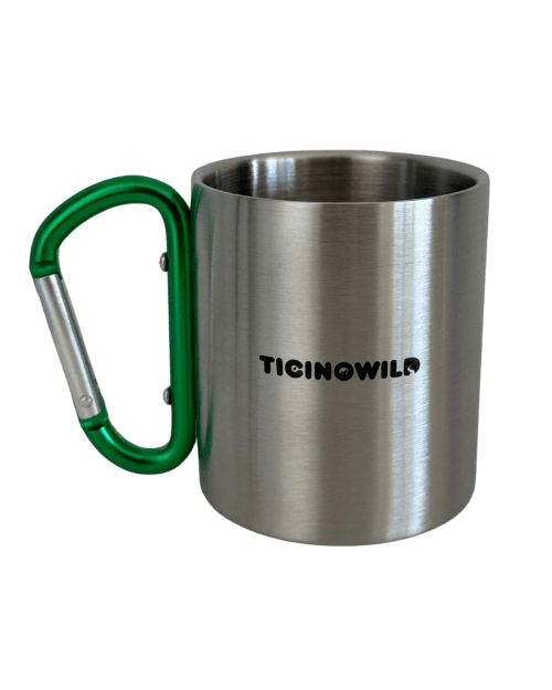 Tazza in acciaio inox con moschettone