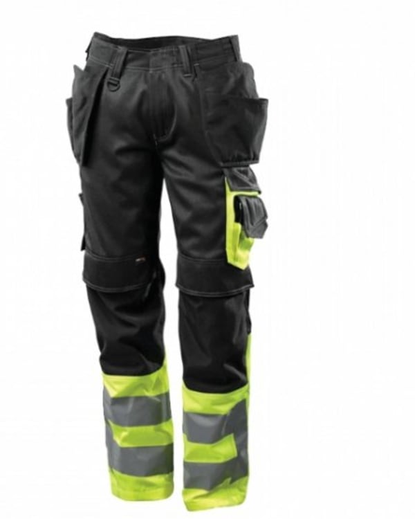 Hi-Vis Work Trouser Black Yellow