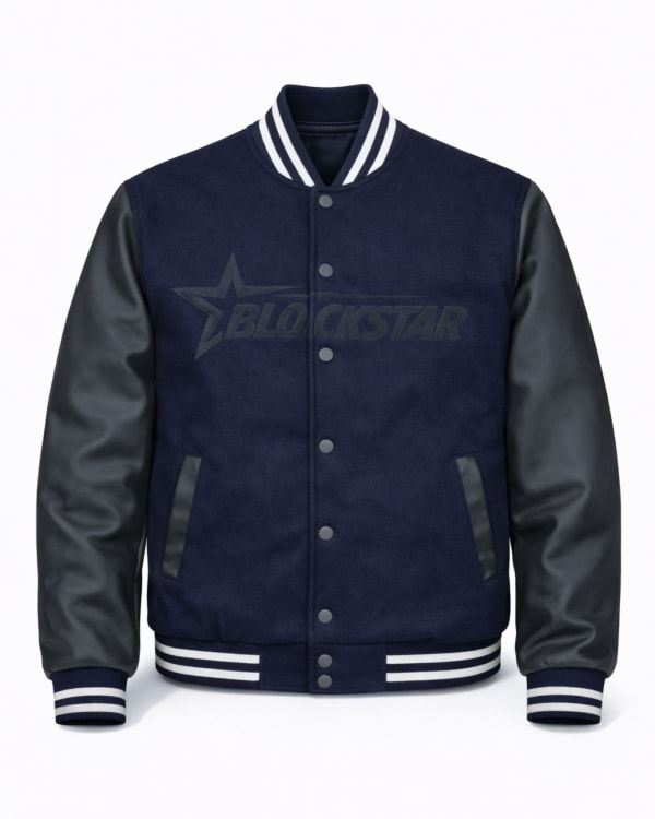 Varsity Jacket Navy Black Blockstar