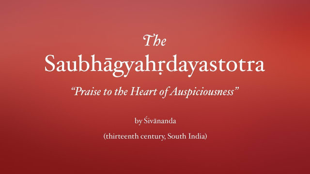 Saubhāgyahṛdayastotra: 13th-Century Hymn to Tripurasundarī