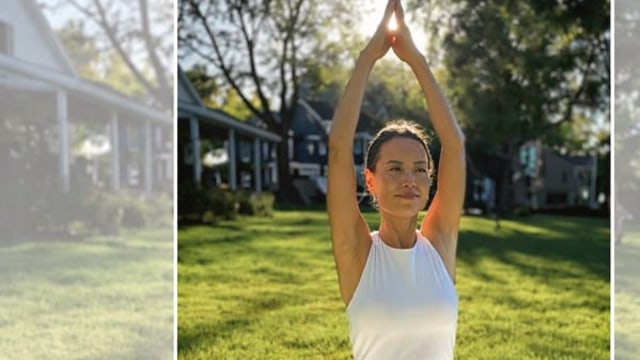 LuChin Mischke — Woman performing yoga pose outdoors