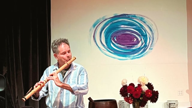 Steve Gorn — Musician performing bamboo flute onstage
