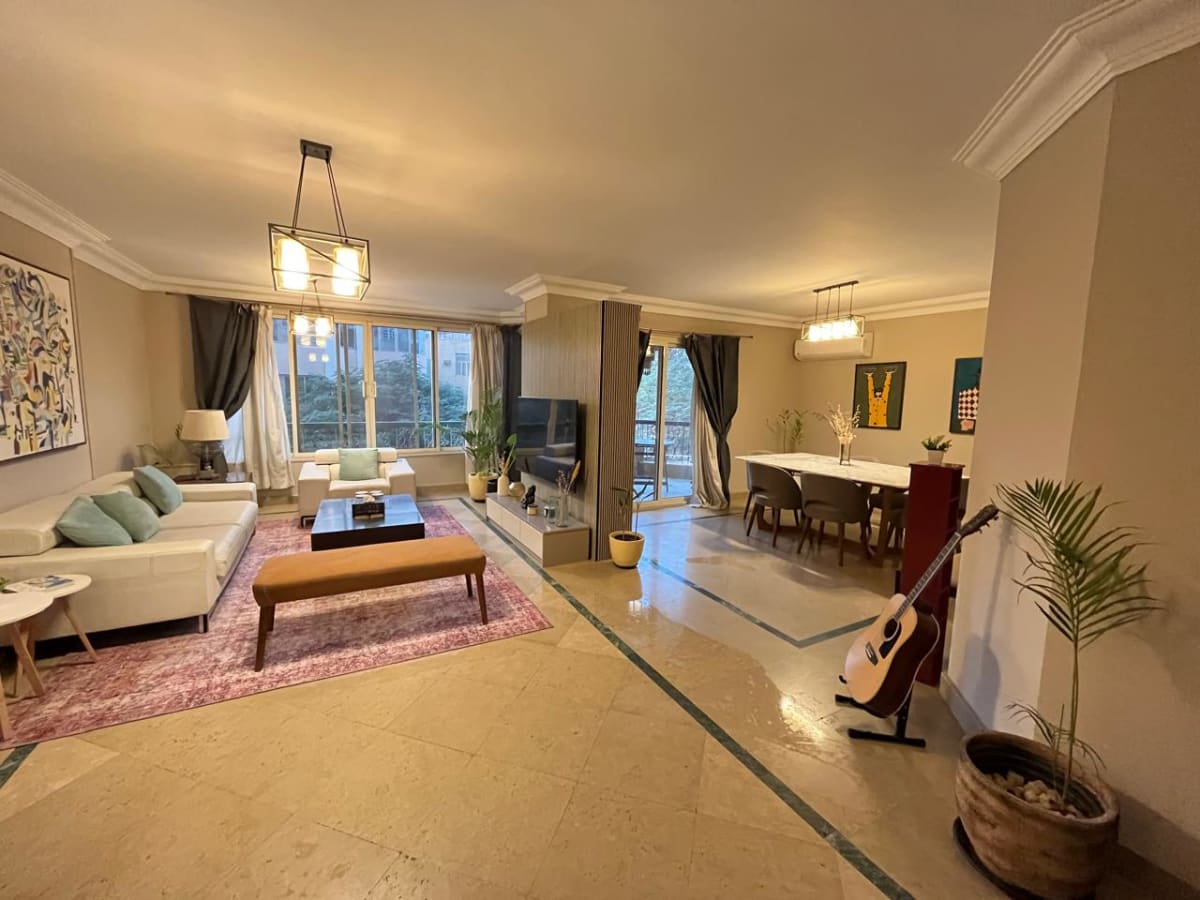 Spacious 3BR Apartment for Rent Maadi | 200 sqm with Balcony & Green Views