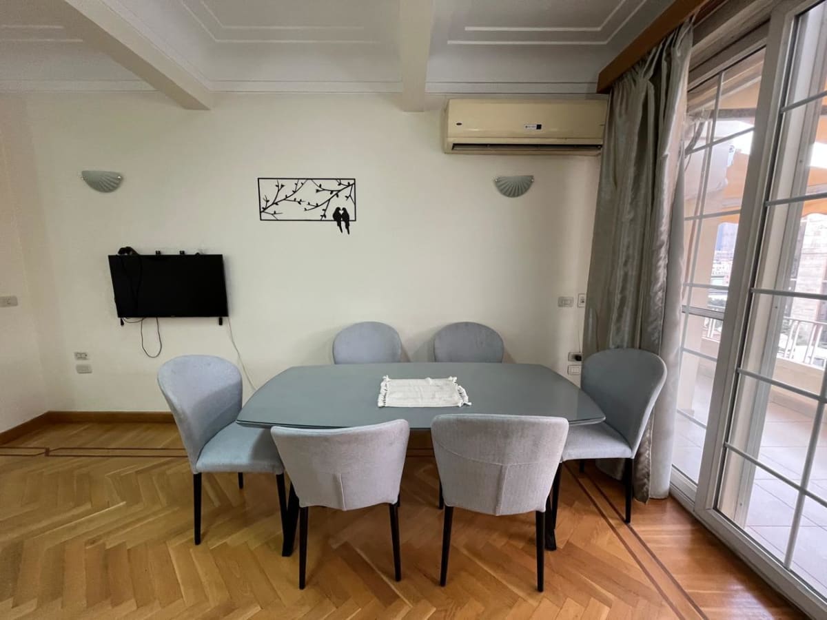 Bright 3BR Apartment with Balcony & Natural Light In Zamlek