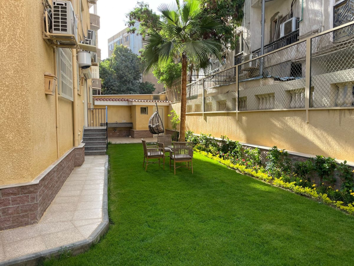 Modern Ground Floor Furnished in Maadi Degla| Green View.