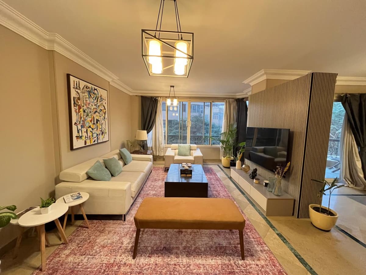 Spacious 3BR Apartment for Rent Maadi | 200 sqm with Balcony & Green Views