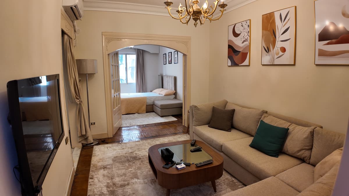Modern Cozy 2-Bedroom Apartment in Zamalek with Balcony.