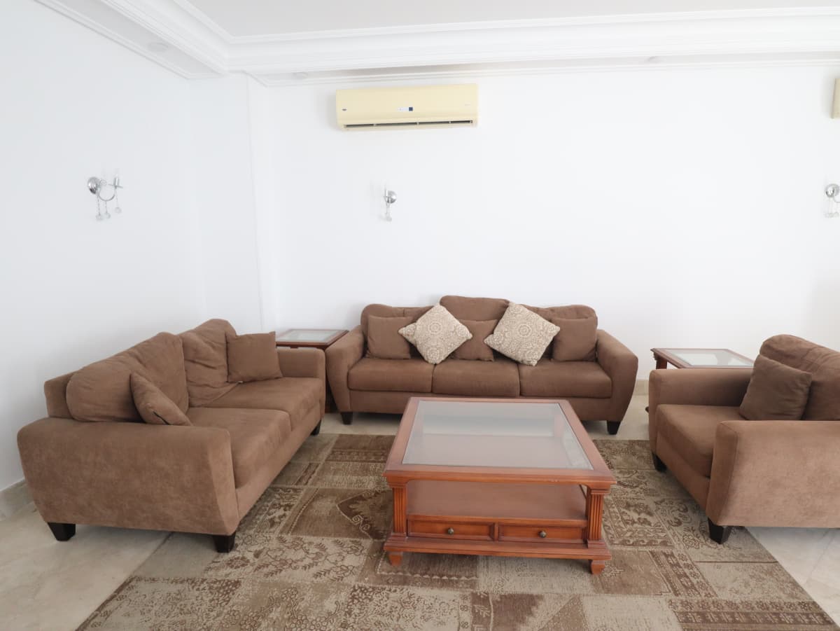 A Spacious Apartment With Shared Pool Access In Maadi Sarayat.