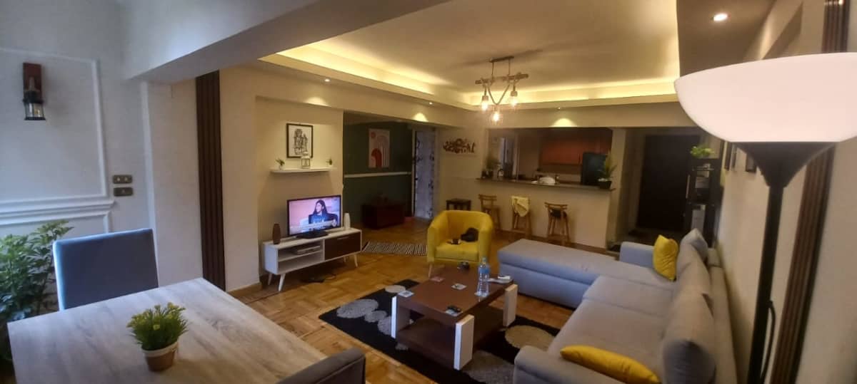 Charming Furnished Ground Floor With Green Garden In Maadi Degla.