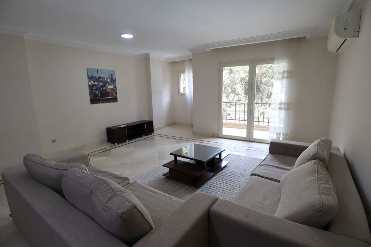Bright Furnished Apartment With Shared Pool Access In Maadi Sarayat.