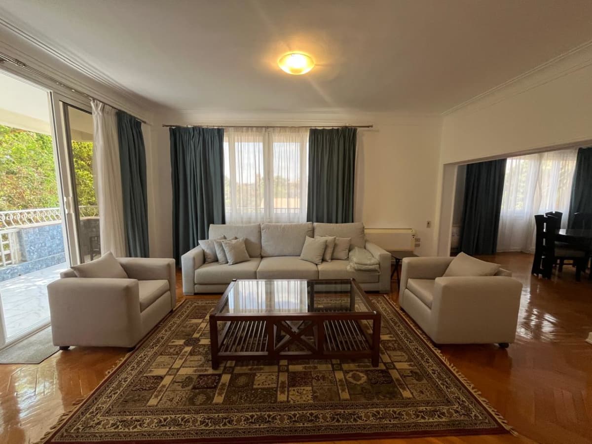 Renovated Apartment Located In Maadi Sarayat|250Sqm|Wide Balcony.
