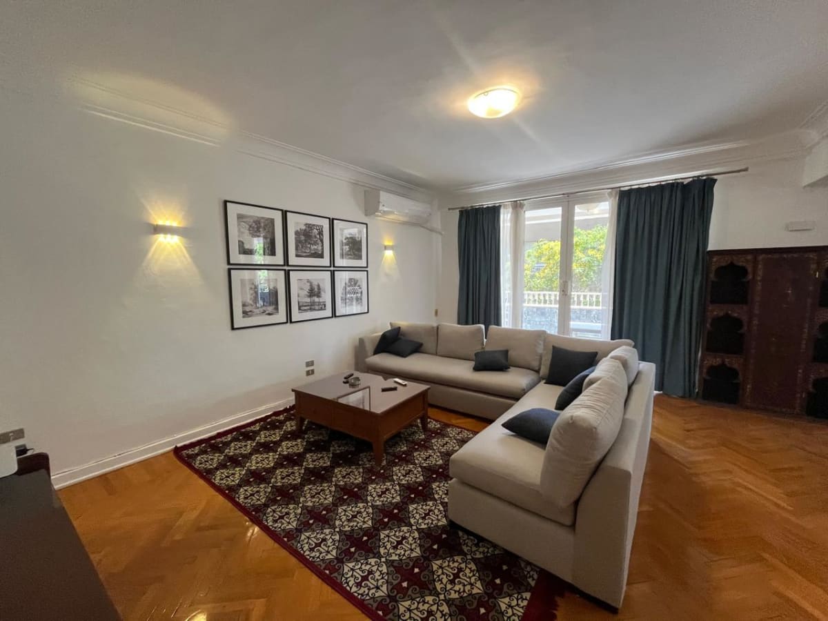 Renovated Apartment Located In Maadi Sarayat|250Sqm|Wide Balcony.